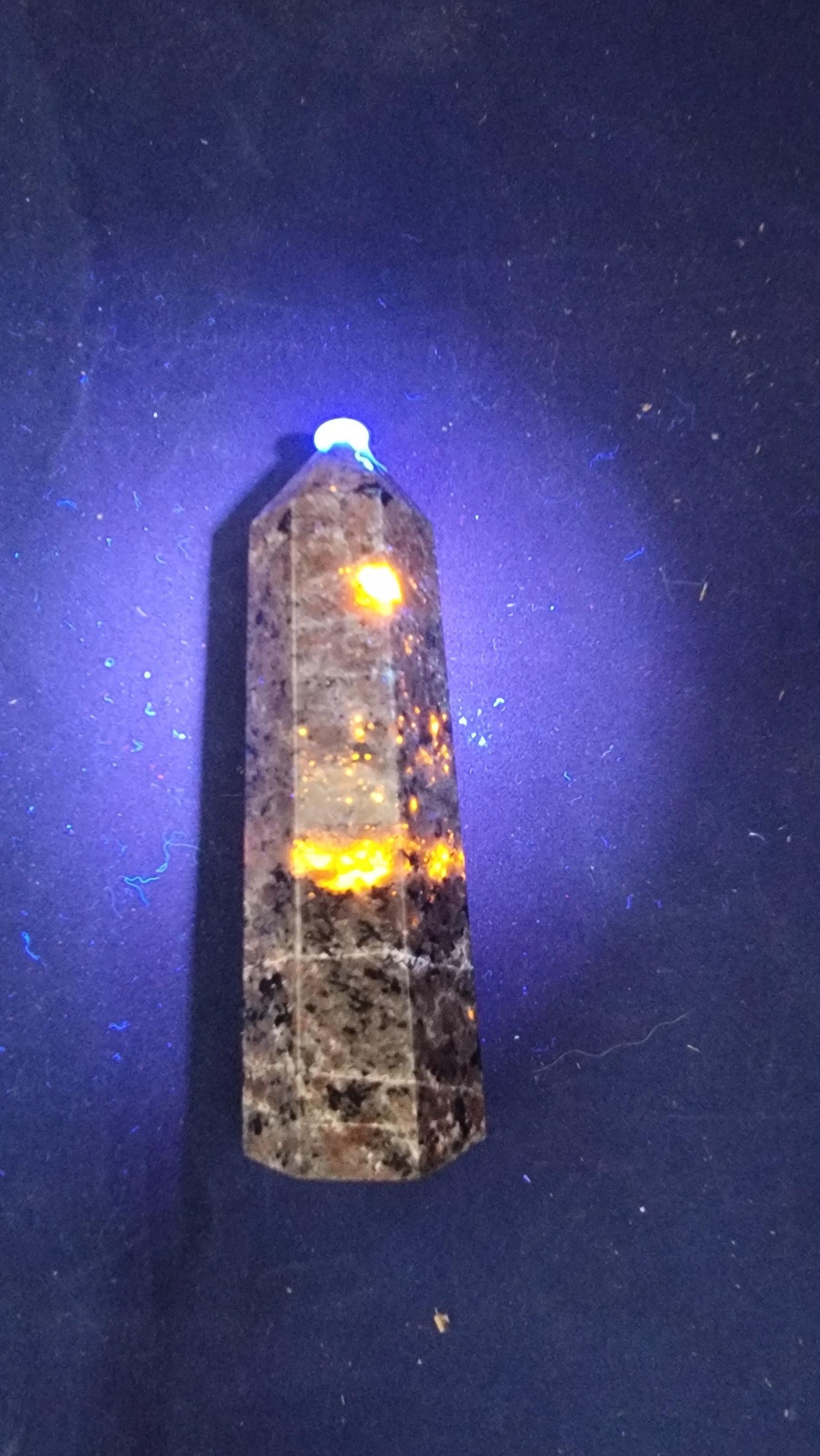 Yooperlite Tower ~4 Inch Polished Fluorescent Glow Crystal Point | Michigan Lake Superior Stone Obelisk — 4