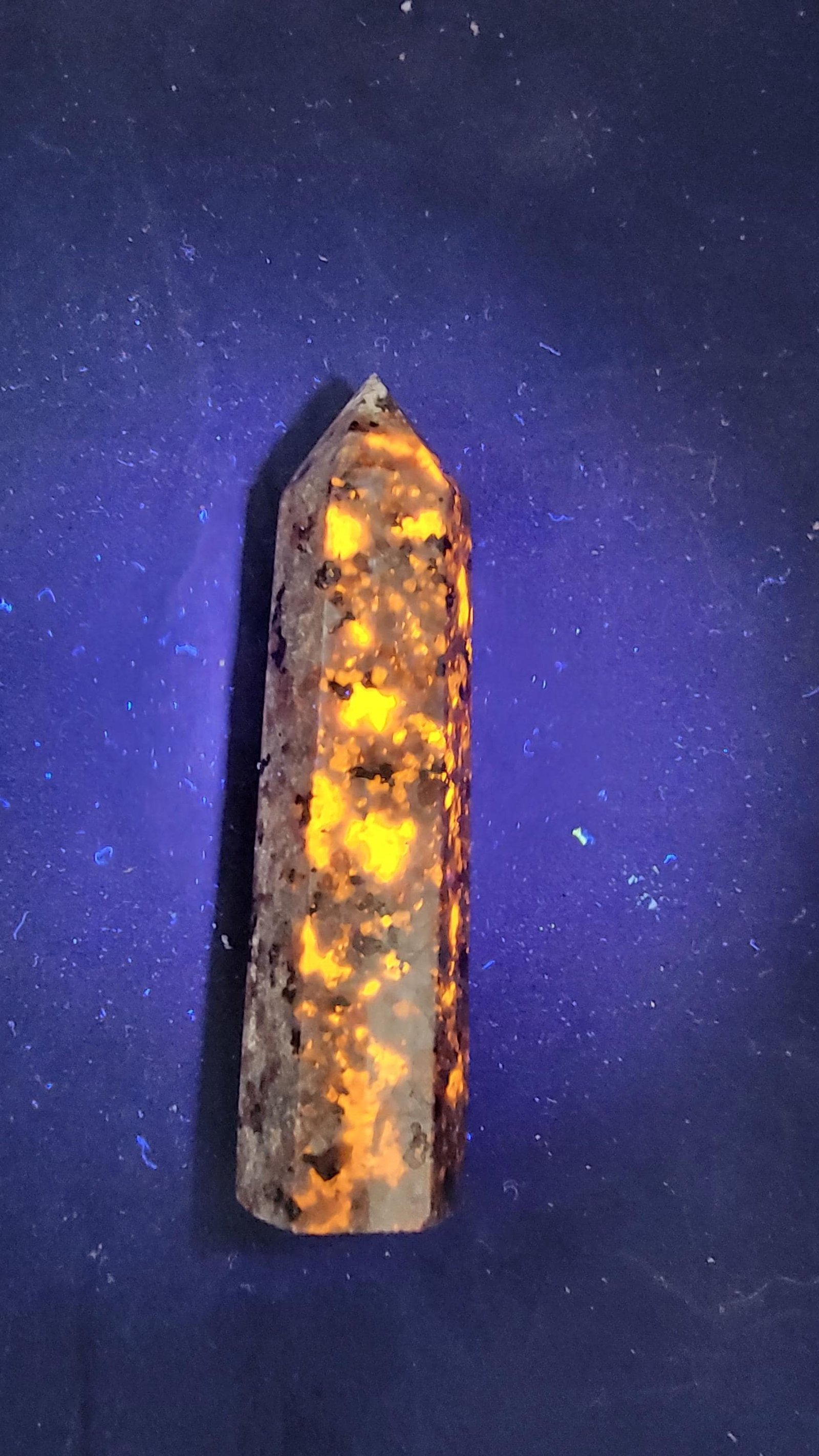 Yooperlite Tower ~4 Inch Polished Fluorescent Glow Crystal Point | Michigan Lake Superior Stone Obelisk โ 1 โ photo 8 of 8