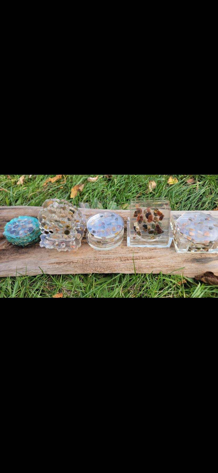 Epoxy Resin Coasters with Real Rocks (Set of 4) — photo 2 of 2