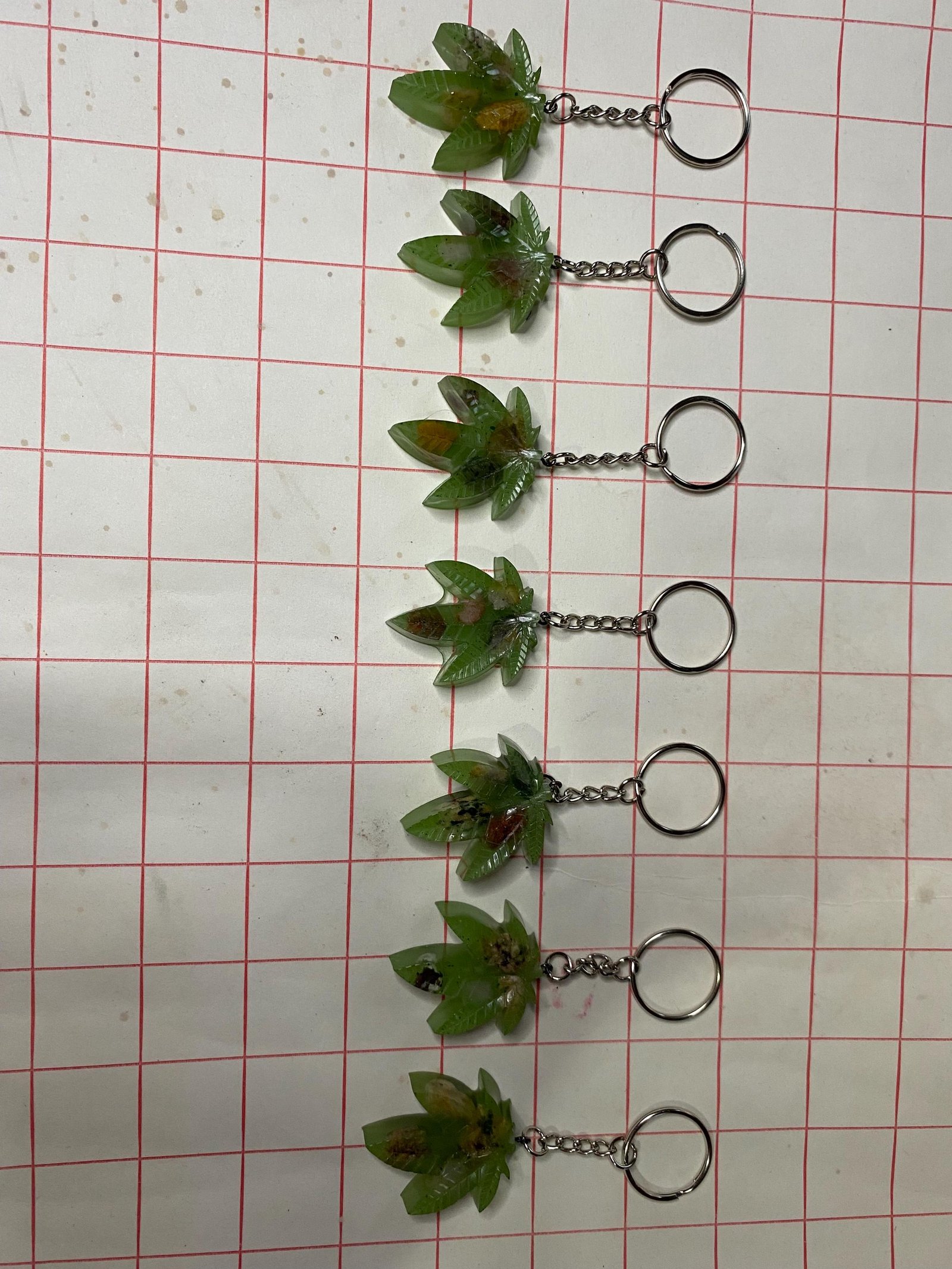 Handcrafted Resin Pot Leaf Keychain | Real Rocks, Stoner Gift — photo 2 of 3