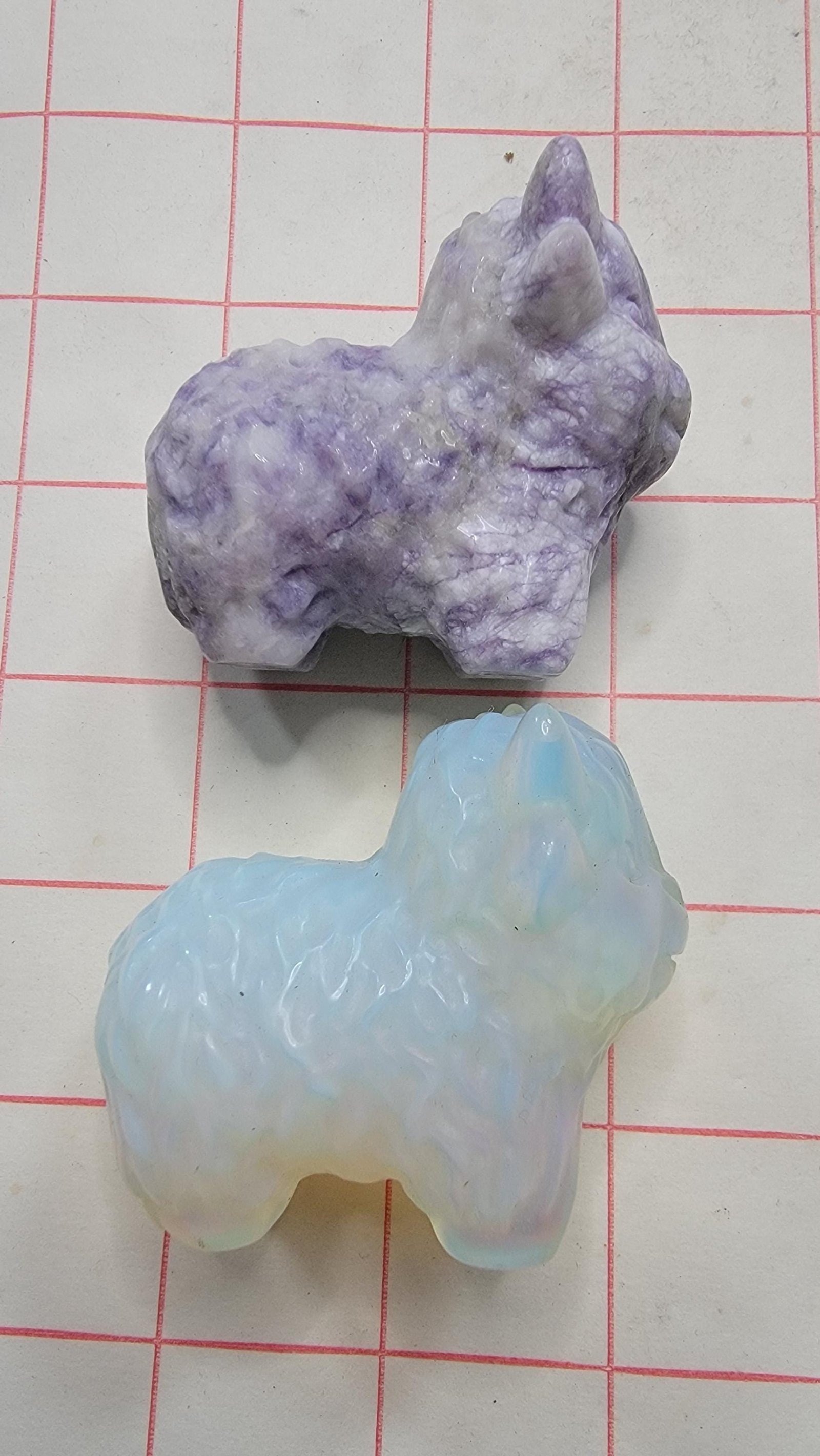 Polished Crystal Highland Cow Figurine - Opalite or Lepidolite Carving 2" — opalite — photo 4 of 5