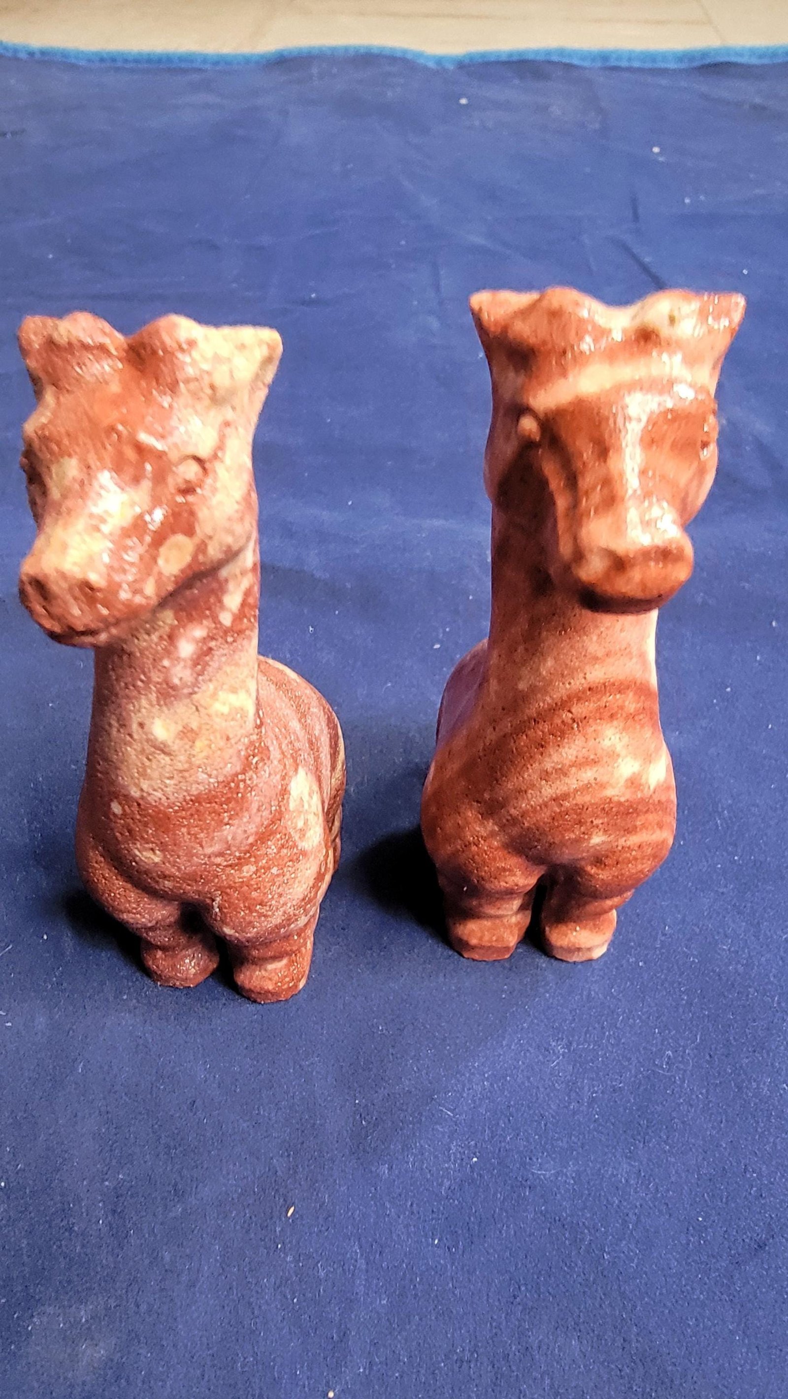 Polished Rhodonite Giraffe Carving Crystal Animal Figurine 3" Tall Healing Stone — 1
