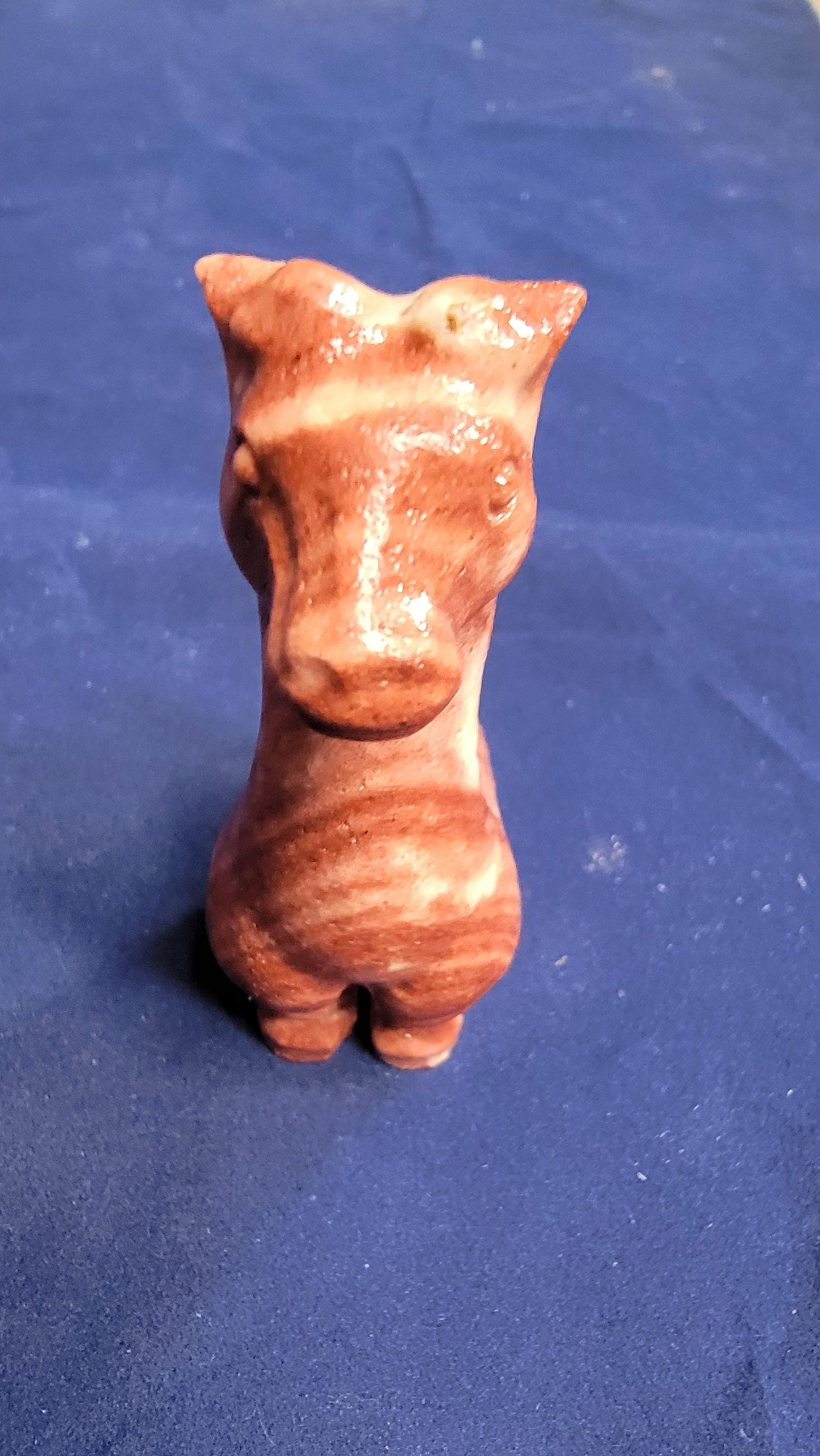 Polished Rhodonite Giraffe Carving Crystal Animal Figurine 3" Tall Healing Stone — 2