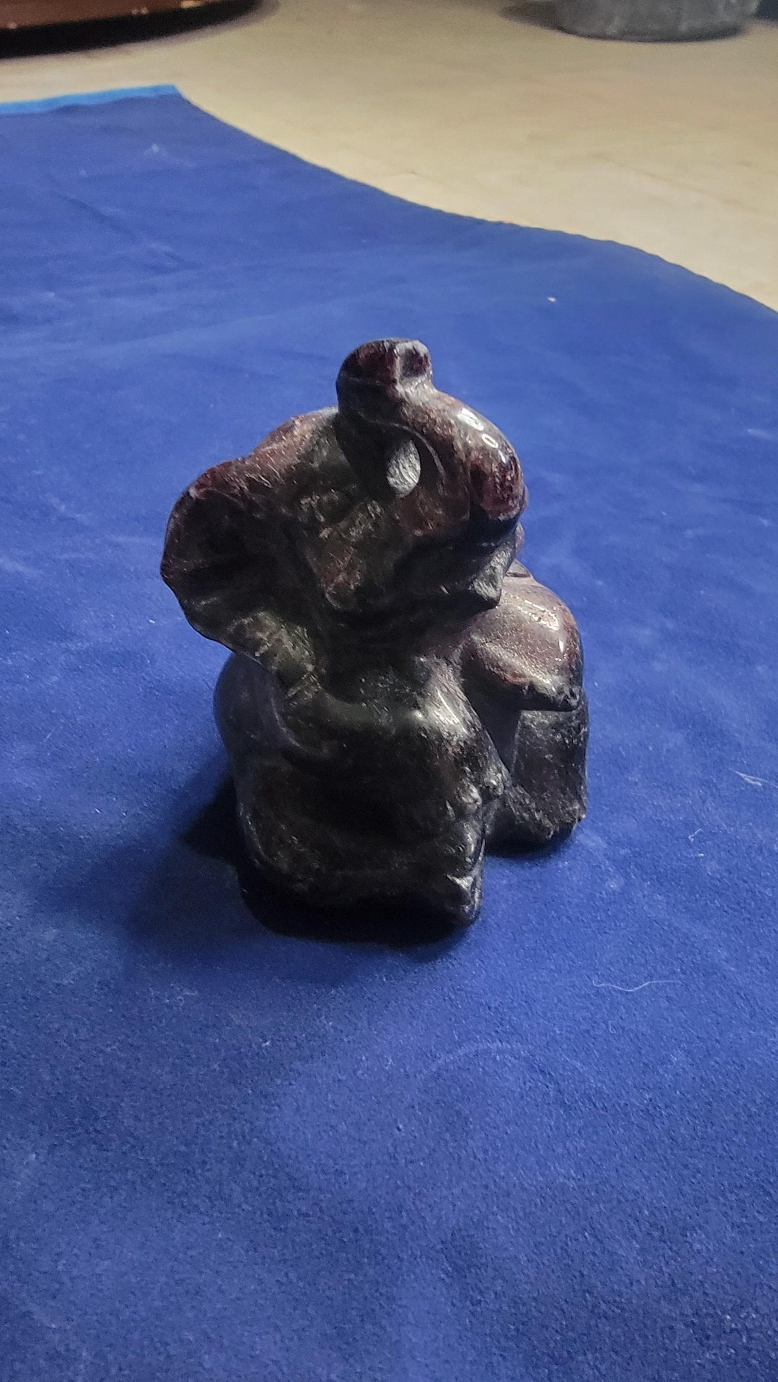 olished Gemstone Elephant Figurine - Ruby Zoisite or Howlite 2" Carving — Ruby