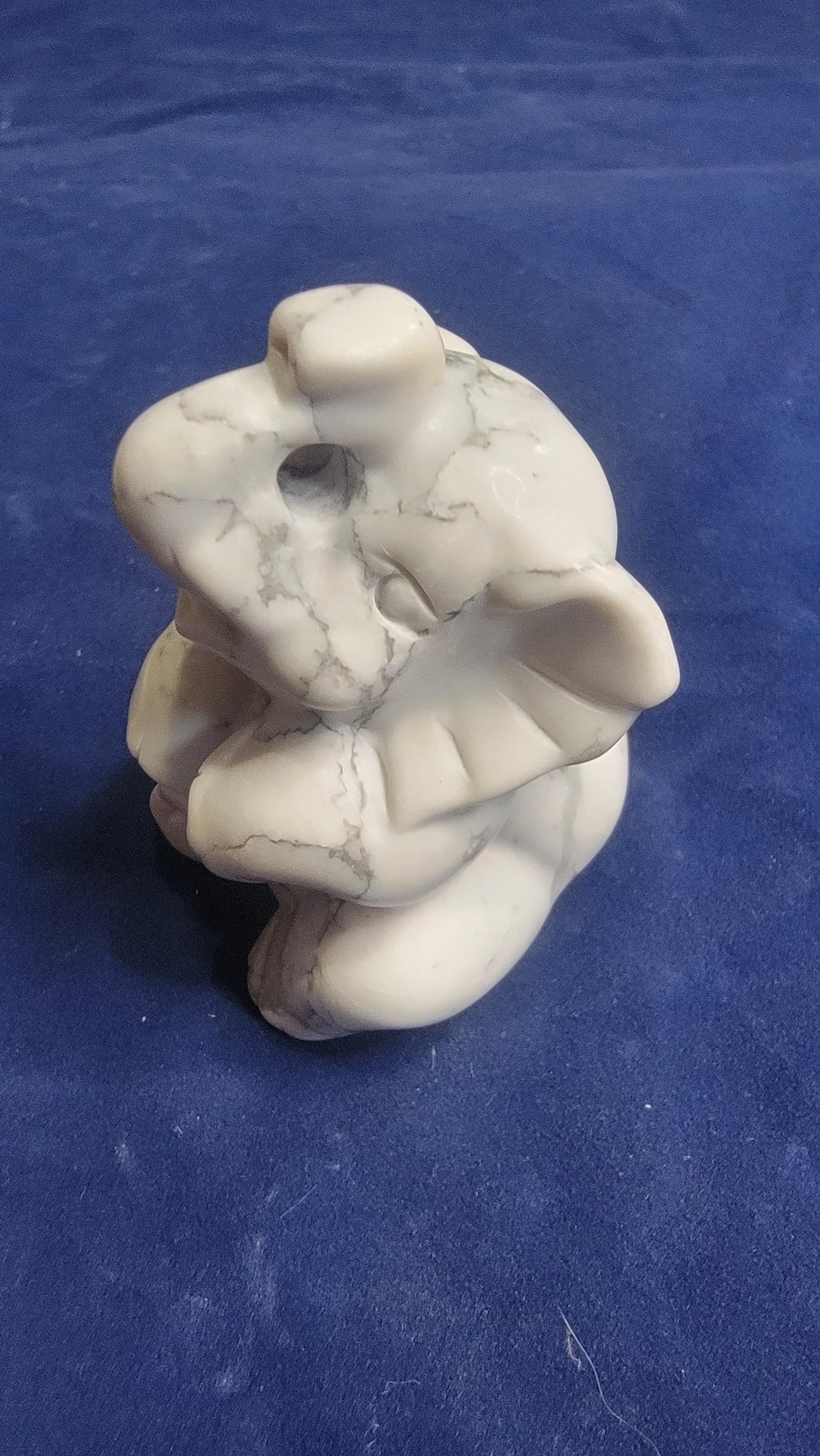 olished Gemstone Elephant Figurine - Ruby Zoisite or Howlite 2" Carving — Howlite — photo 4 of 6