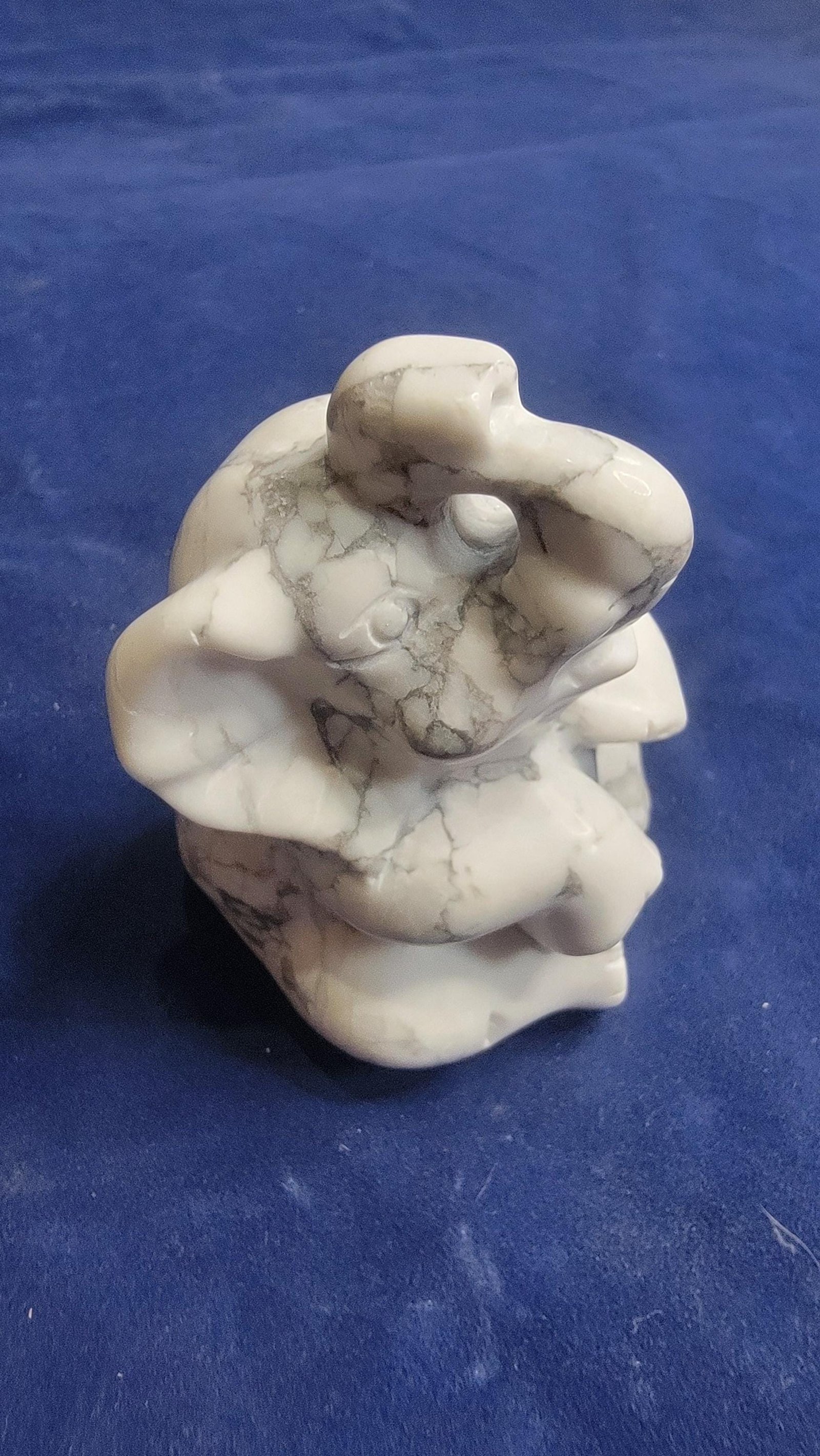 olished Gemstone Elephant Figurine - Ruby Zoisite or Howlite 2" Carving — Howlite — photo 5 of 6