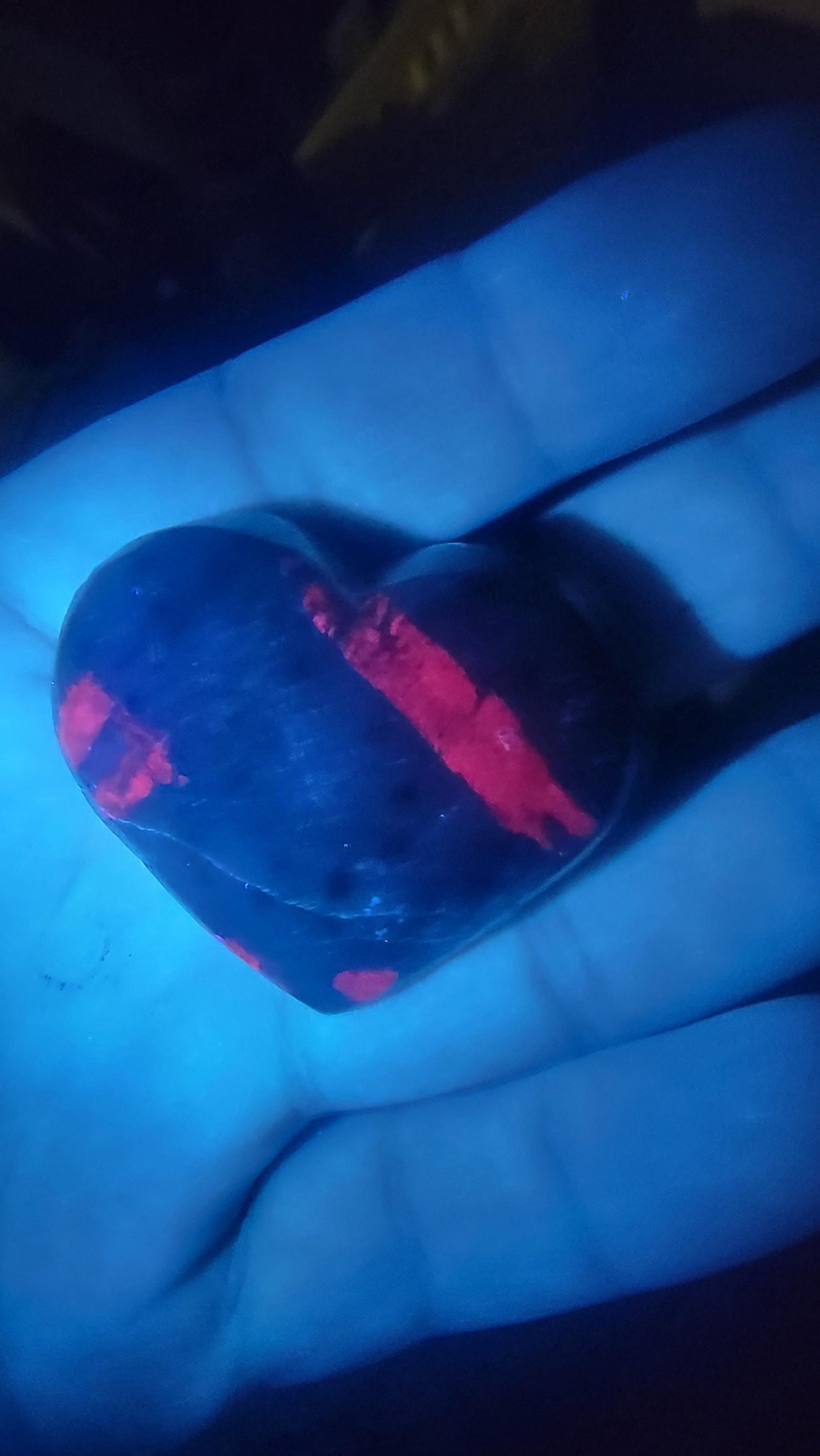 Ruby in Zoisite Heart Palm Stone – UV Reactive Crystal, Heart Chakra — photo 3 of 3