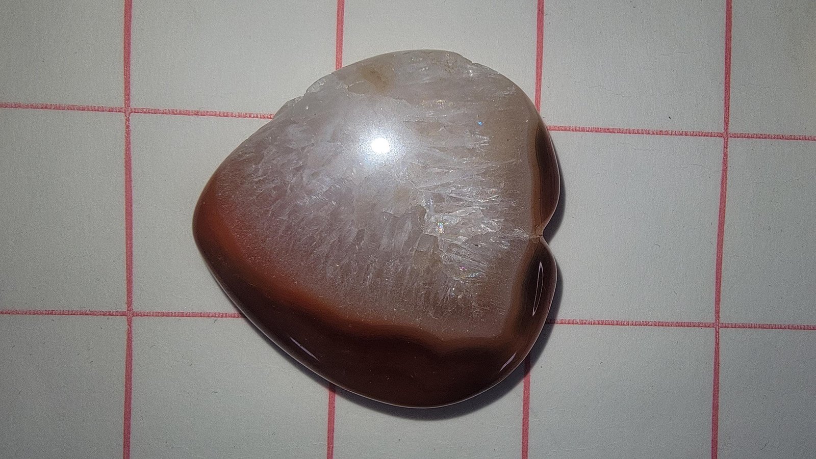 Polished Carnelian Quartz Heart – Natural Worry Stone, Sacral Chakra — 2x2 inch heart — photo 5 of 6