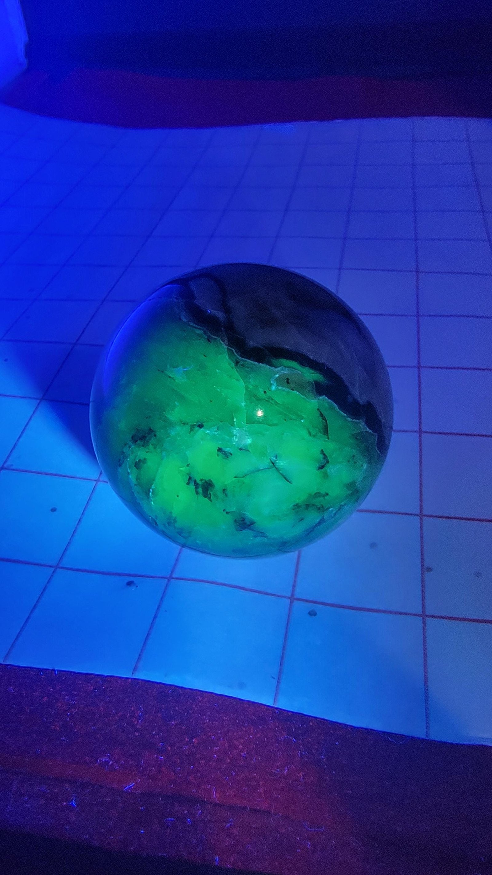 Volcano Agate Sphere: Hand-Polished UV Reactive Crystal Ball — 9.4oz — photo 3 of 8