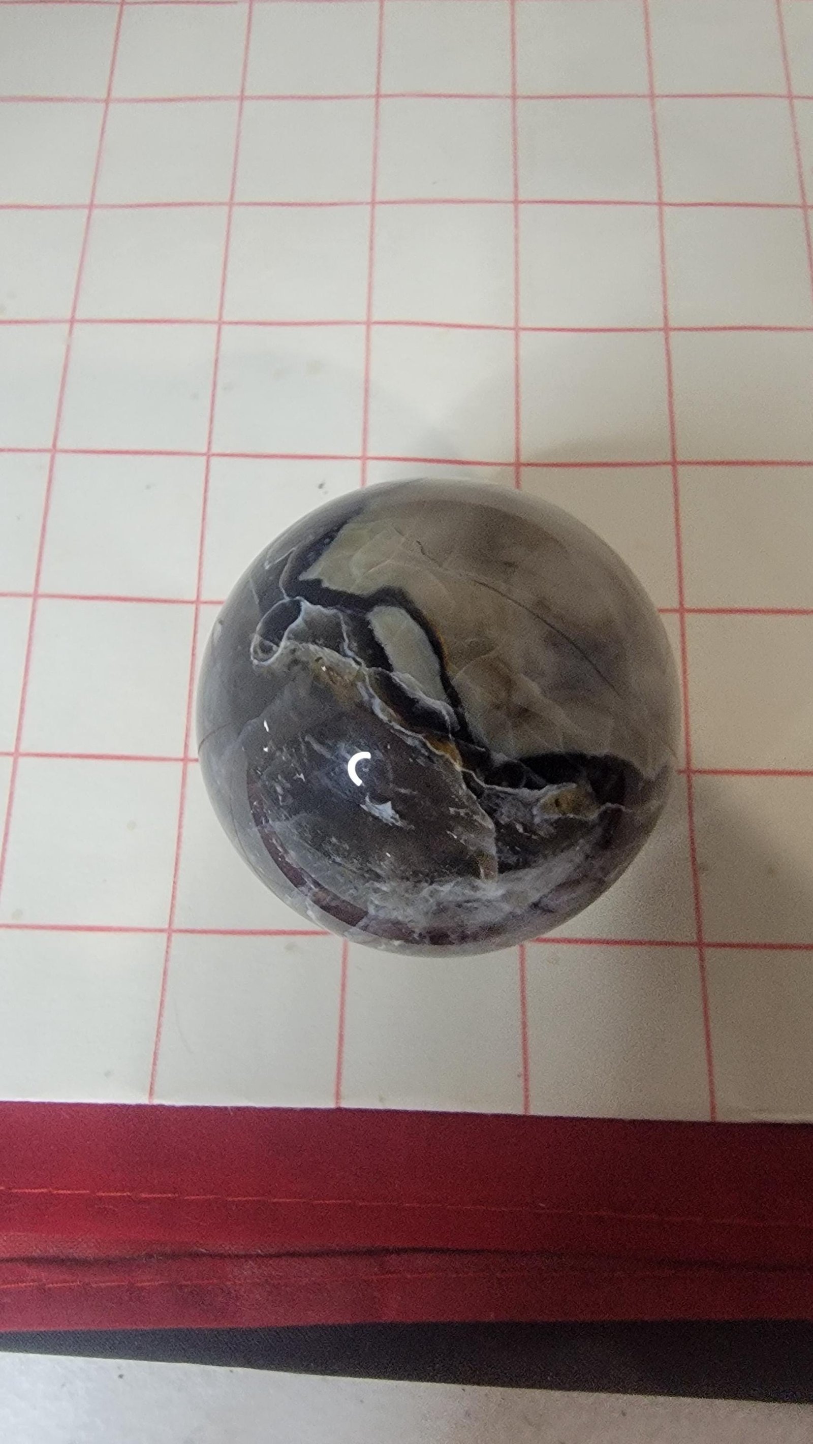 Volcano Agate Sphere: Hand-Polished UV Reactive Crystal Ball — 9.4oz — photo 6 of 8