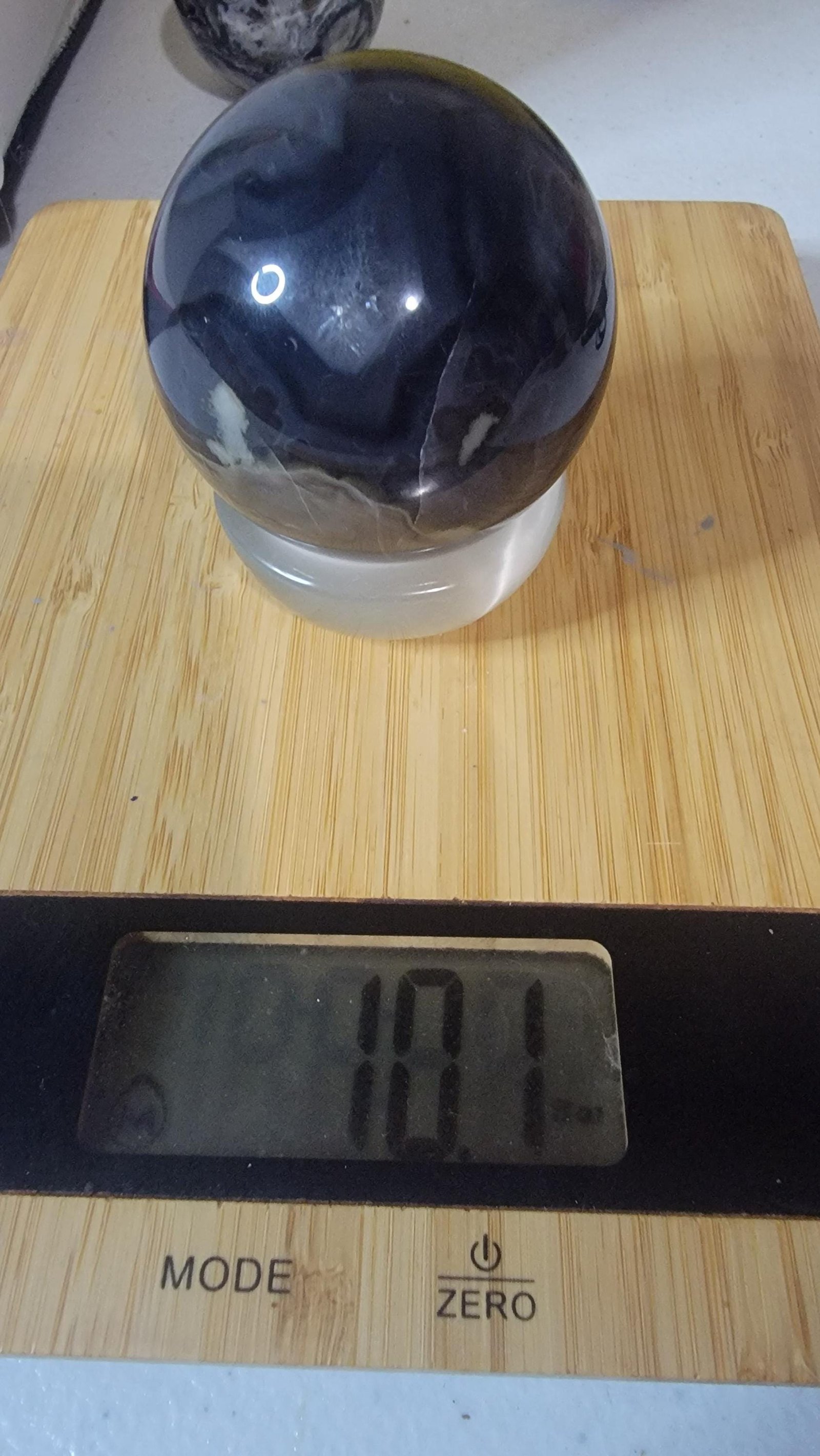 Volcano Agate Sphere: Hand-Polished UV Reactive Crystal Ball — 9.4oz — photo 7 of 8