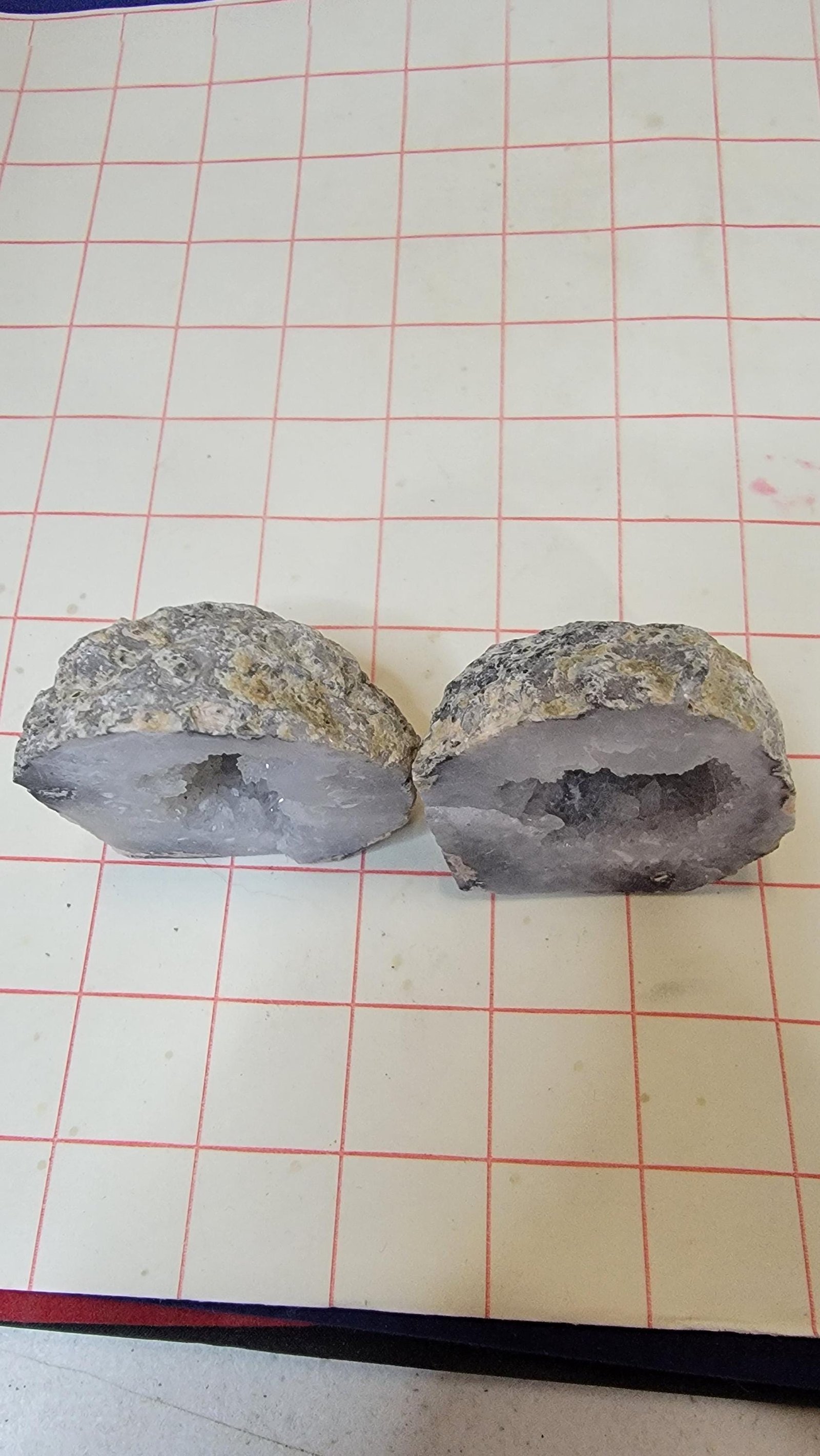 UV Reactive Green Trancas Geode Pair: Druzy Crystals, Botryoidal Bumps — photo 2 of 5