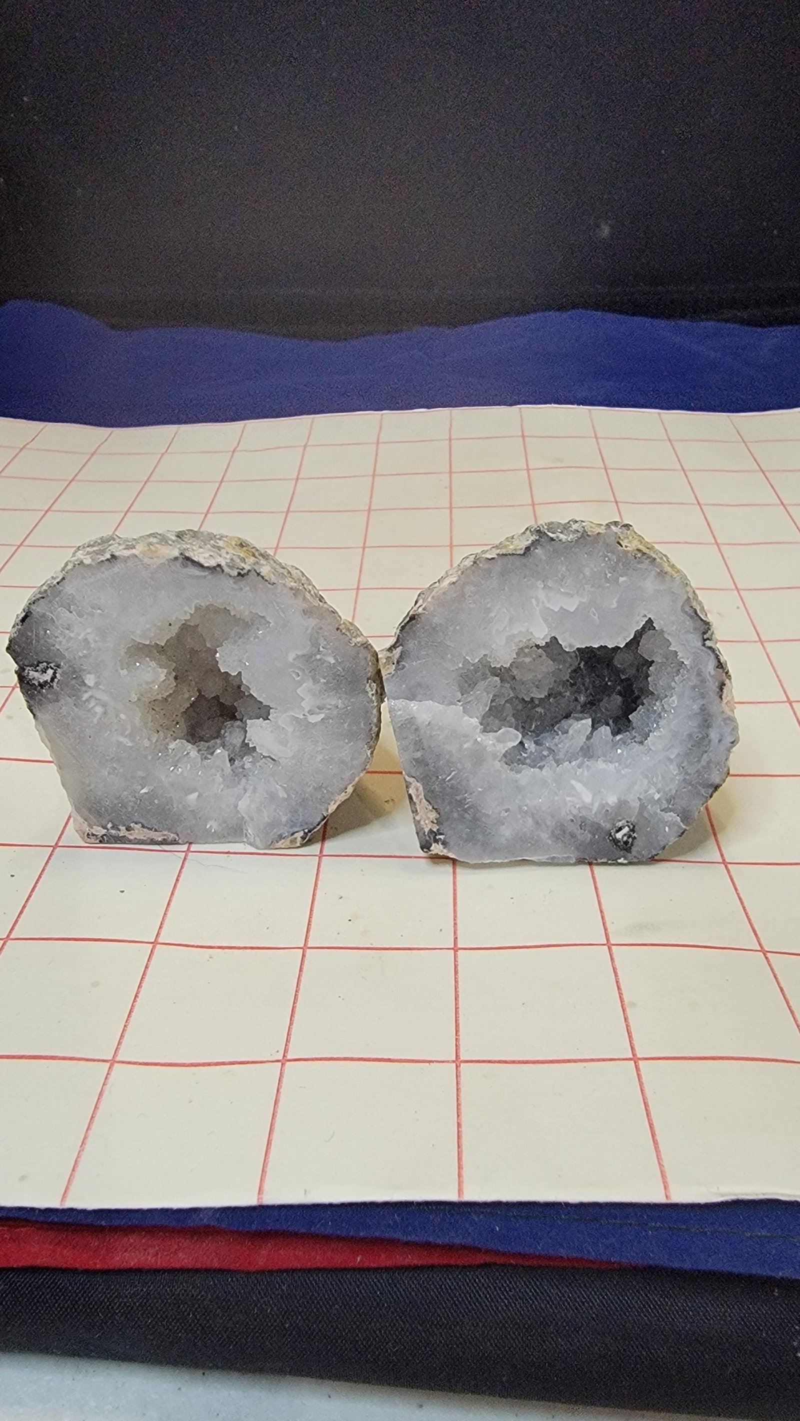 UV Reactive Green Trancas Geode Pair: Druzy Crystals, Botryoidal Bumps — photo 5 of 5