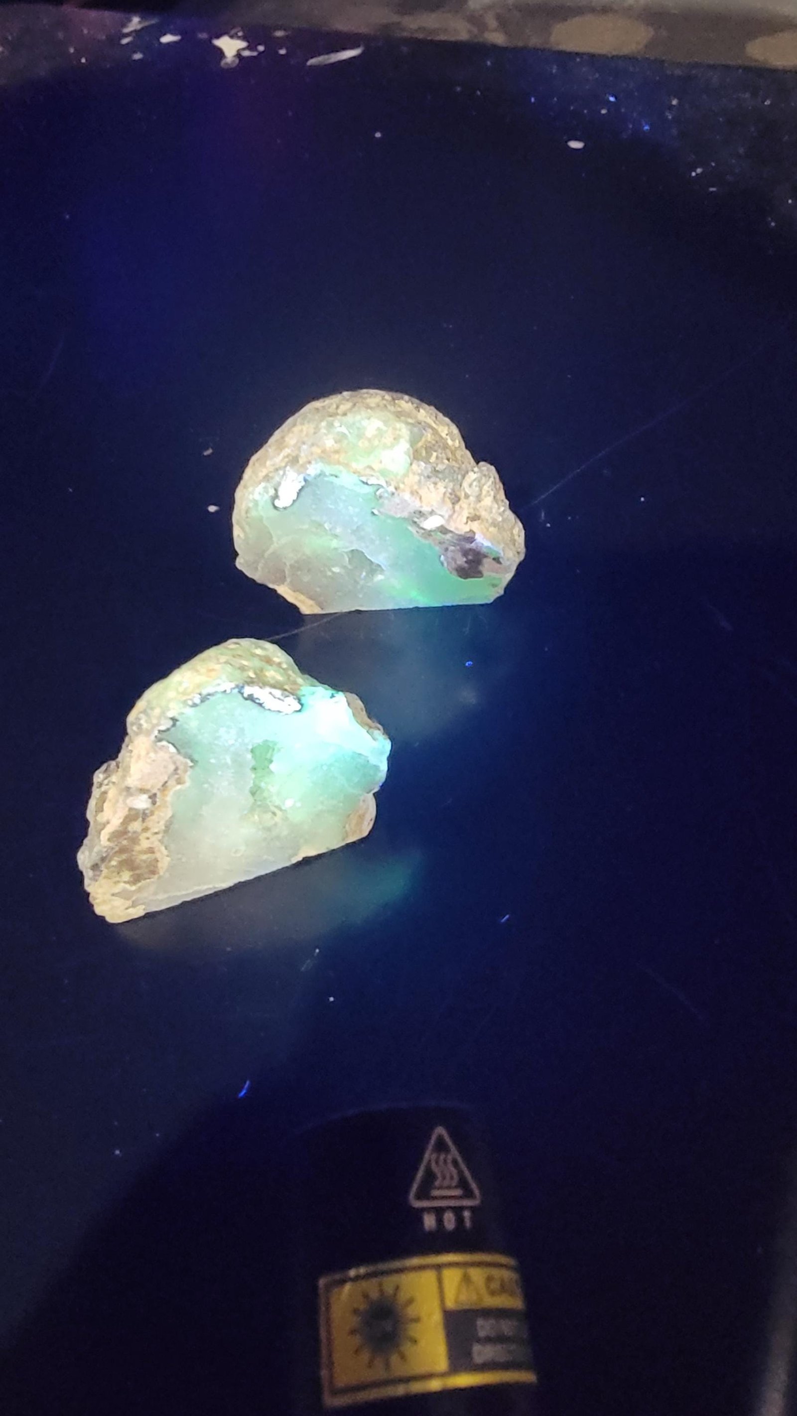 UV Reactive Geode Pair: Druzy Quartz Pockets, Raw Natural Beauty — photo 2 of 6