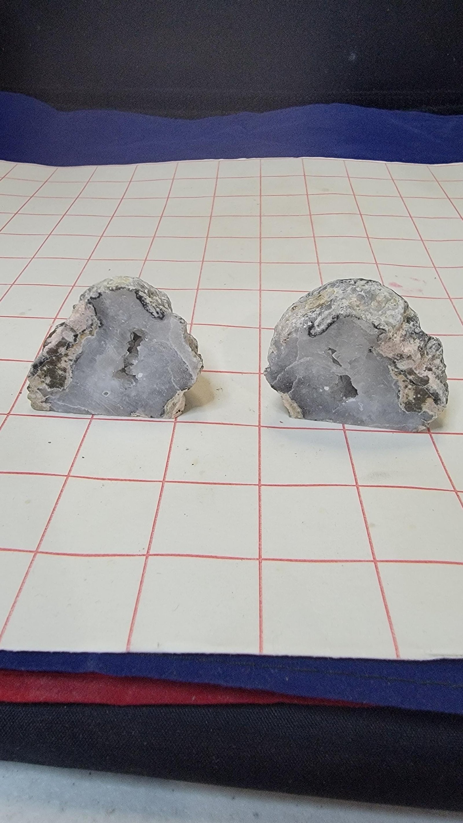 UV Reactive Geode Pair: Druzy Quartz Pockets, Raw Natural Beauty — photo 3 of 6