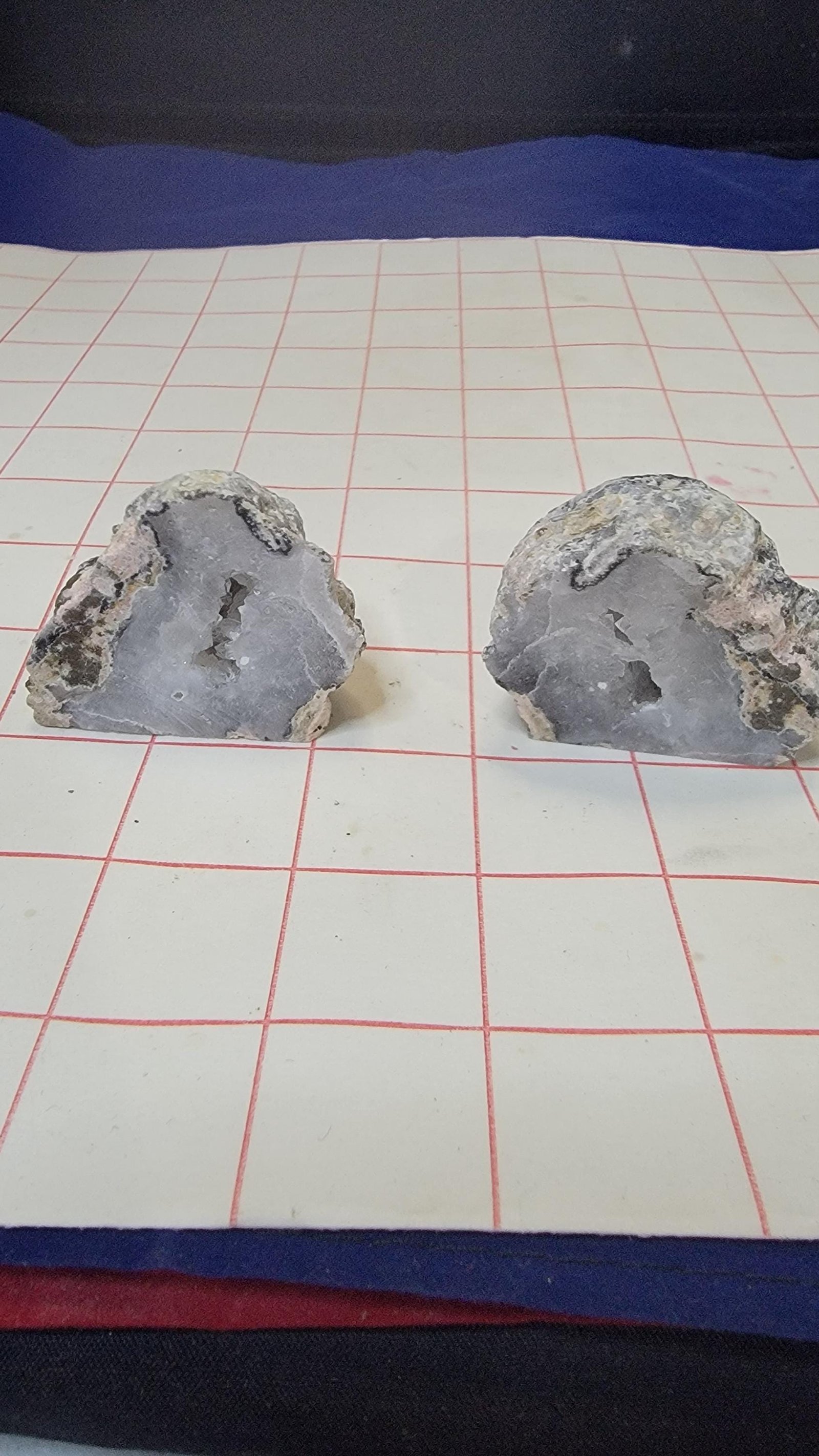 UV Reactive Geode Pair: Druzy Quartz Pockets, Raw Natural Beauty — photo 5 of 6