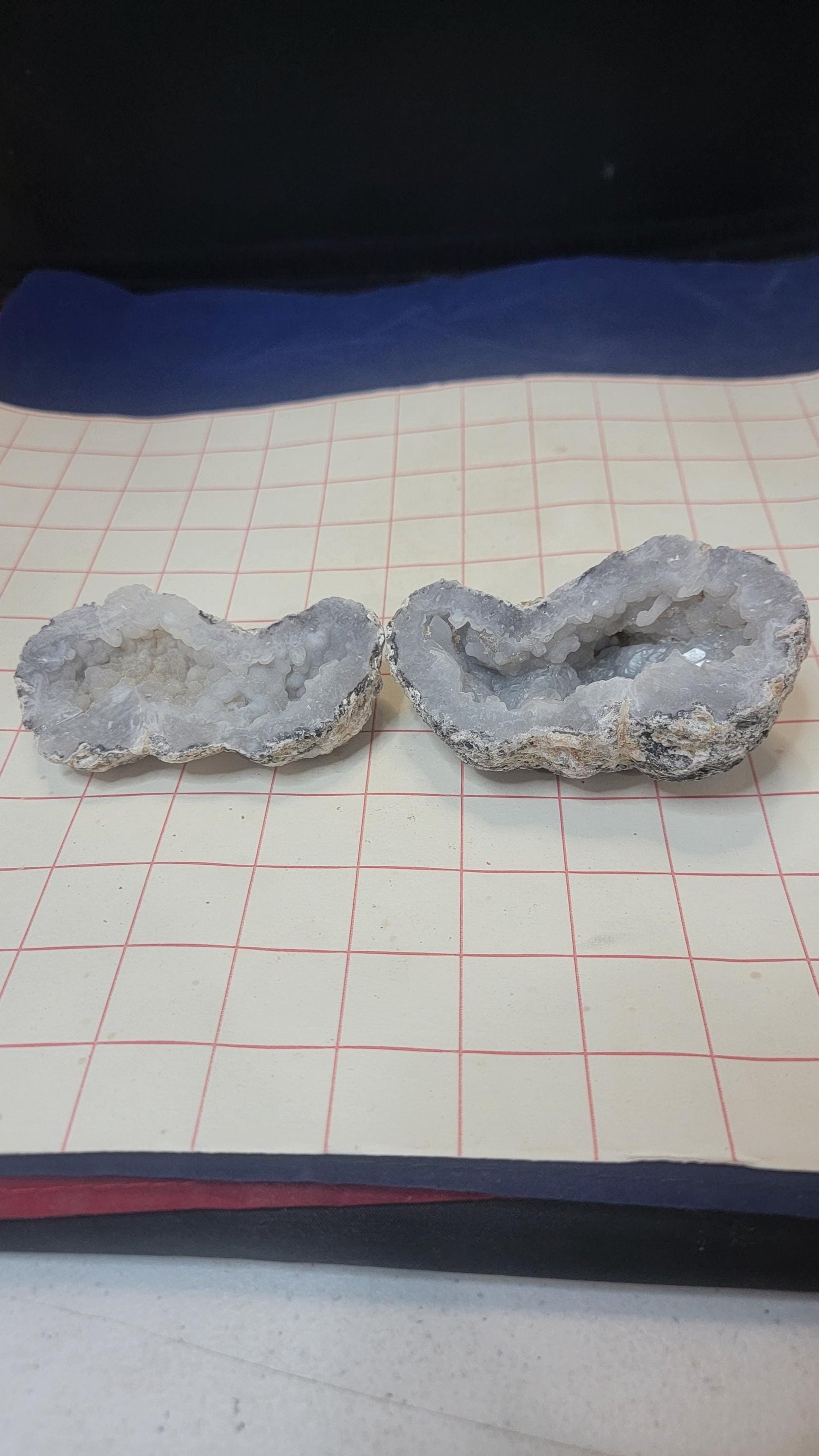 Trancas Geode Half: Druzy Quartz, Botryoidal Exterior, UV Reactive — 10.7oz