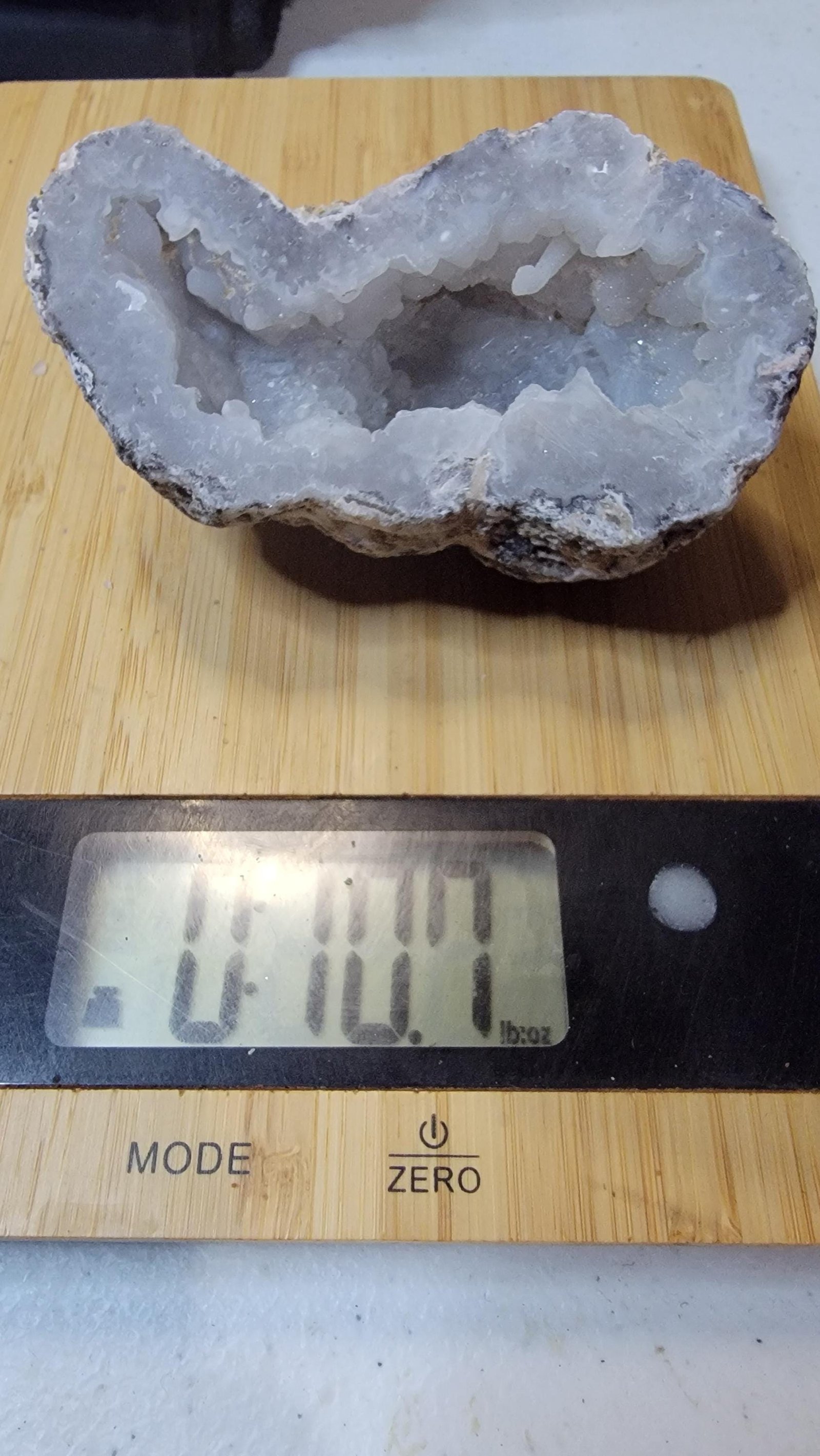Trancas Geode Half: Druzy Quartz, Botryoidal Exterior, UV Reactive — 5.5oz — photo 4 of 7