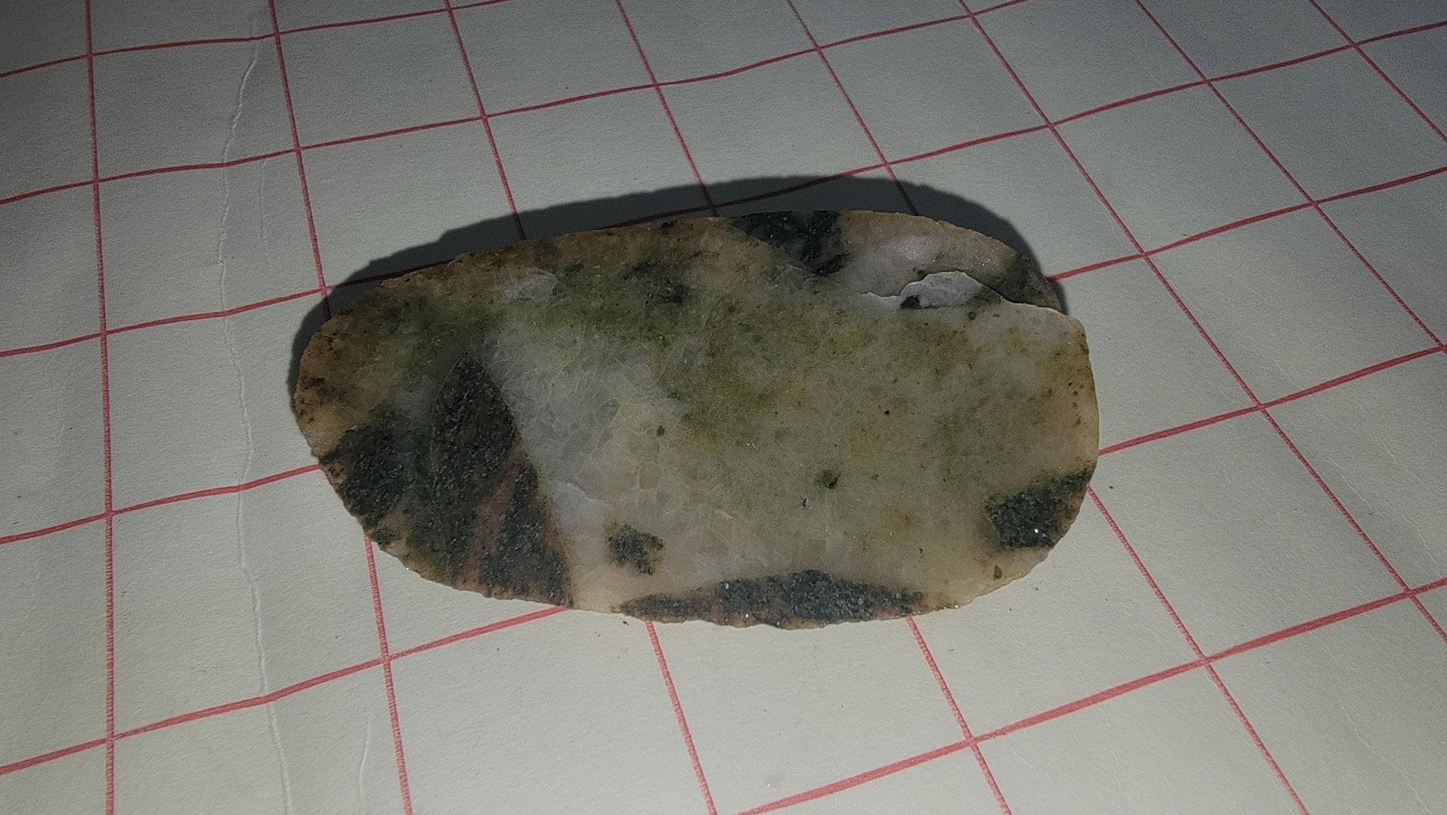 RARE Green Epidote in Quartz Slab - 2x3.5" - Lapidary Ready / Cab Rough Heal — photo 2 of 5
