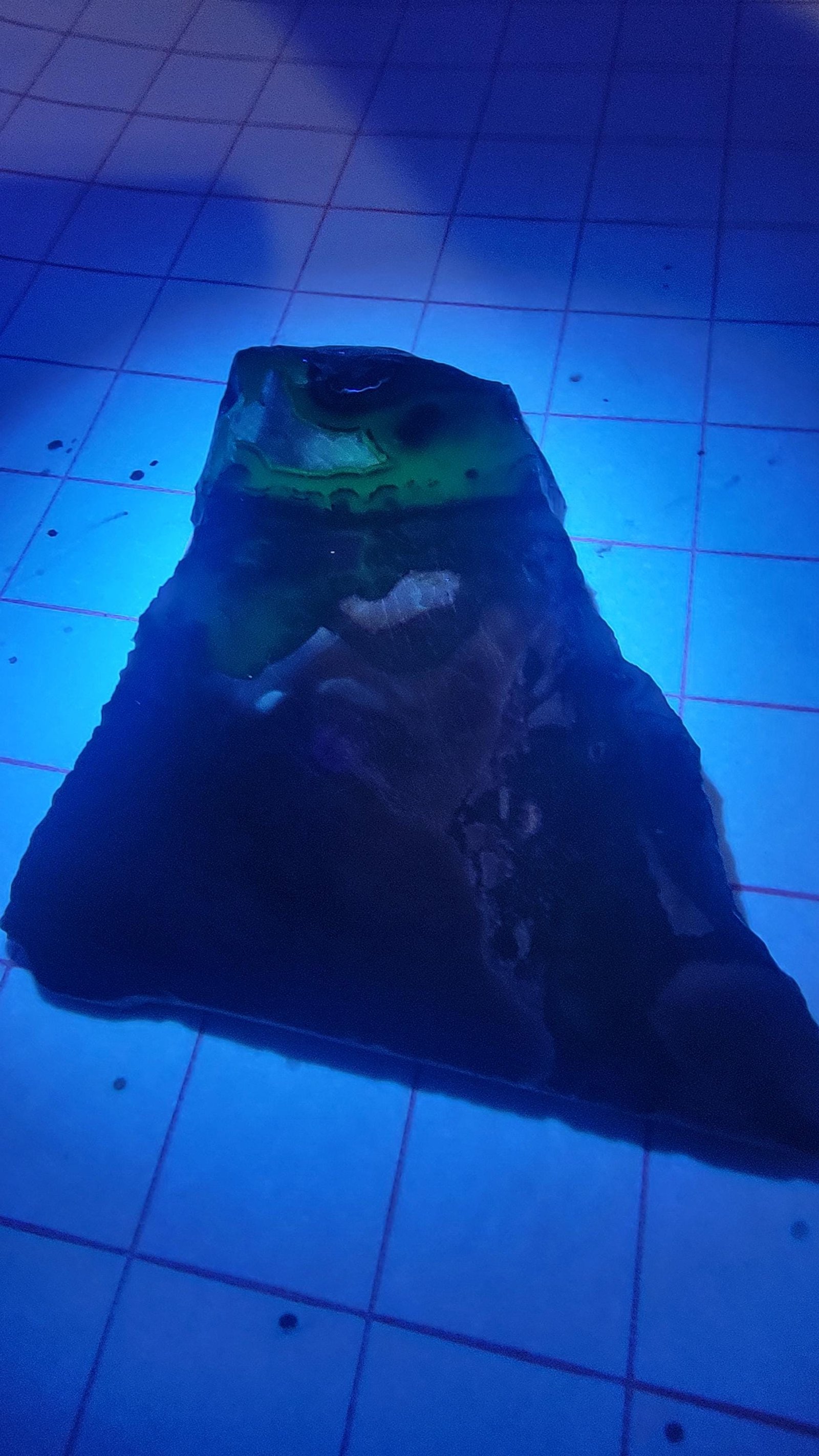 Polished Volcano Agate Slab: UV Reactive, Host Rock Inclusions — 7.3oz — photo 7 of 8