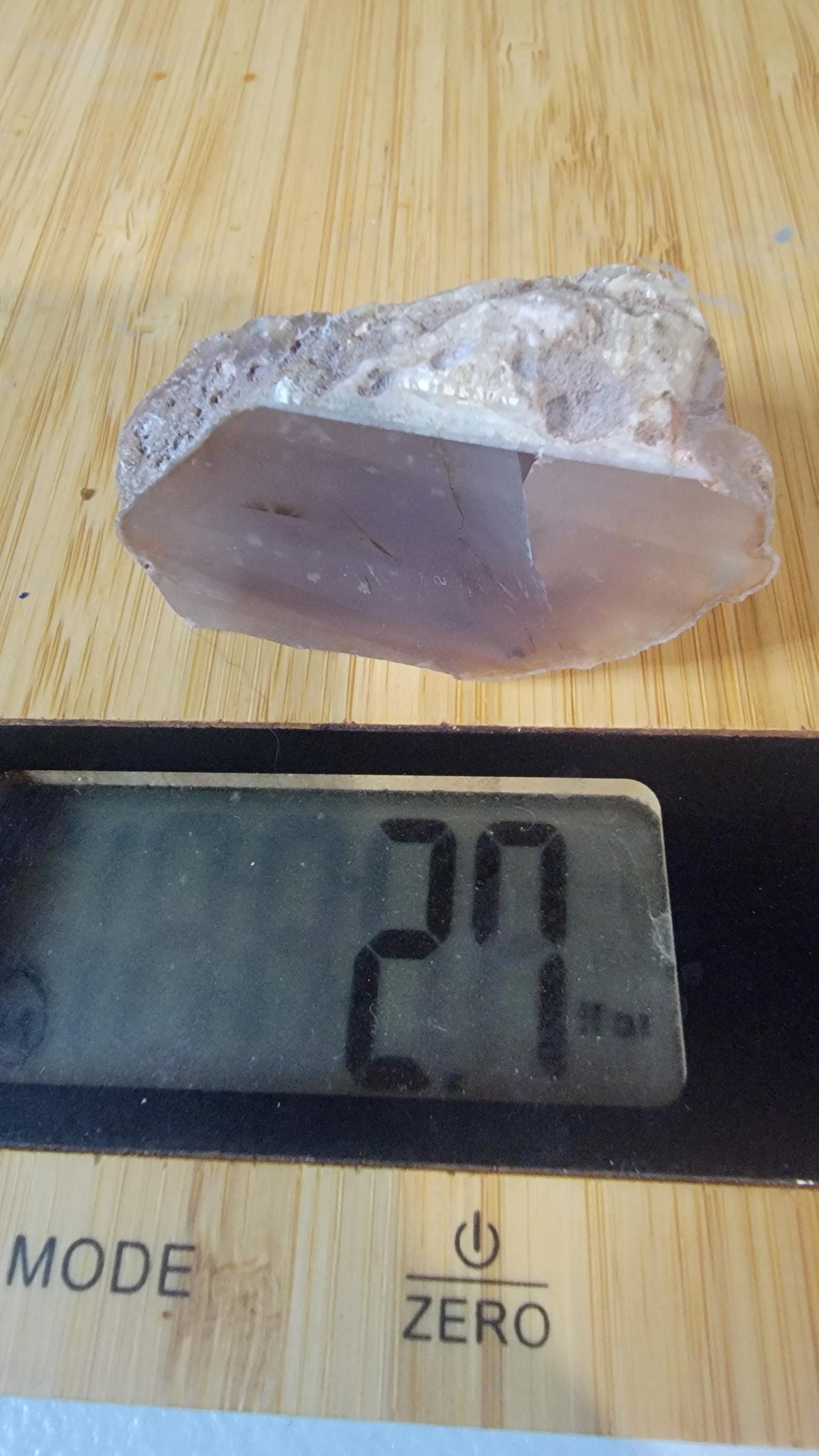 Polished Swazi Agate Half: Pink, Purple & White Banding - Cabochon Gemstone — 2.7oz — photo 5 of 8