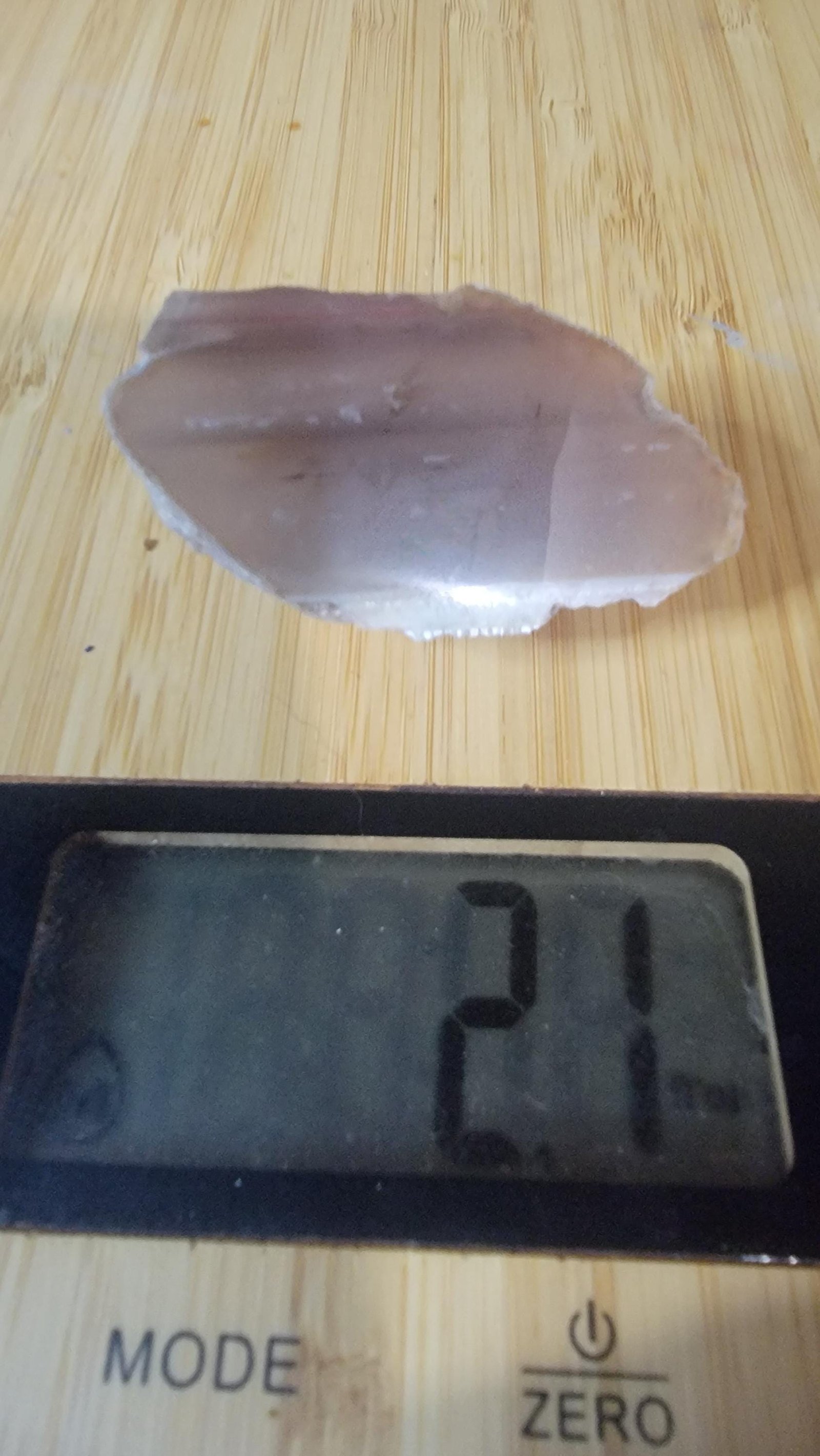 Polished Swazi Agate Half: Pink, Purple & White Banding - Cabochon Gemstone — 2.7oz — photo 8 of 8